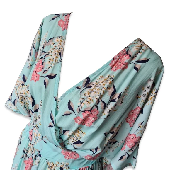 Zen Garden Size L Boho Floral Pastel Blur & Pink Summer Playsuit - Picture 2 of 11